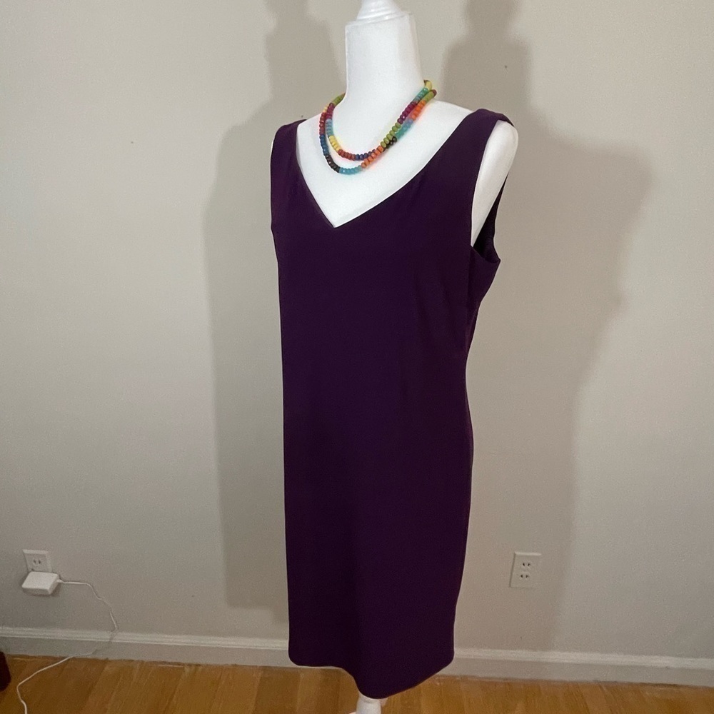 S. L. Fashions sz 12 dress in a plum color. Sheath style lined